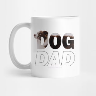 DOG DAD - brown and white collie in snow oil painting word art Mug